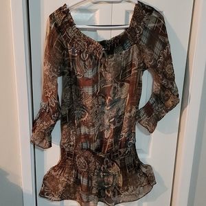 Women`s blouse from veil fabric